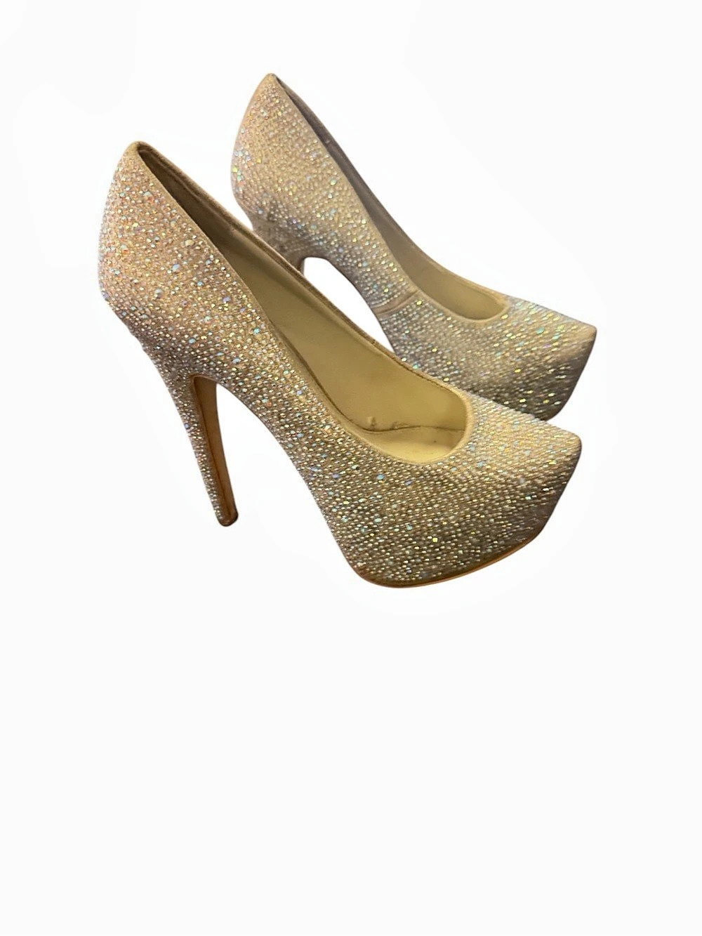 Steve Madden Barbby Rhinestone Pumps in Gold & Silver